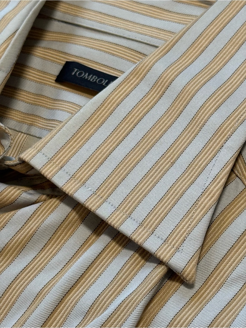 Tombolini Beige and White Striped Dress Shirt